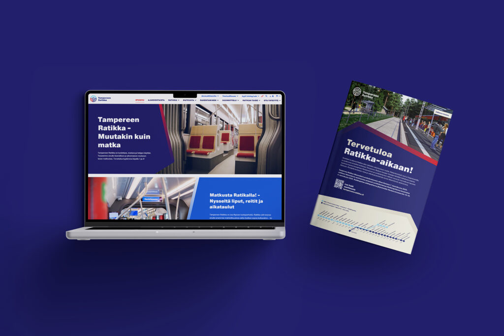 Tampereen ratikan verkkosivu ja esite