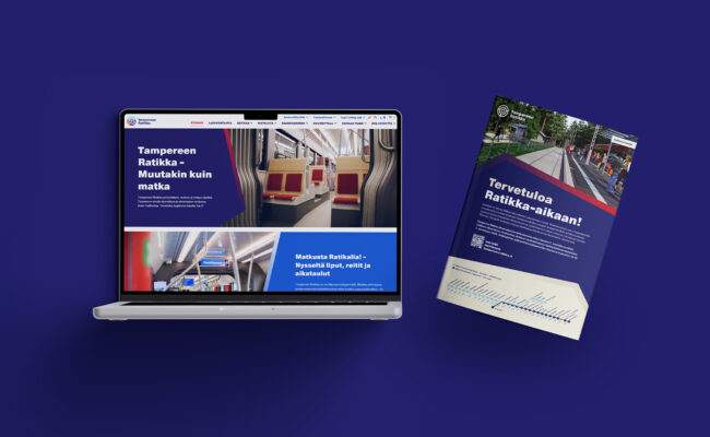Tampereen ratikan verkkosivu ja esite